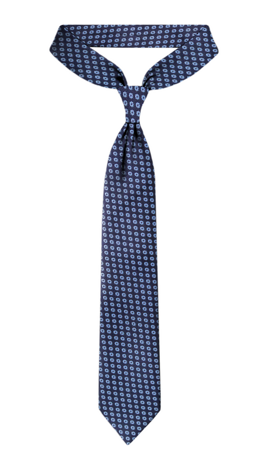 Luxury Navy Blue/Light Blue Jacquard Tie