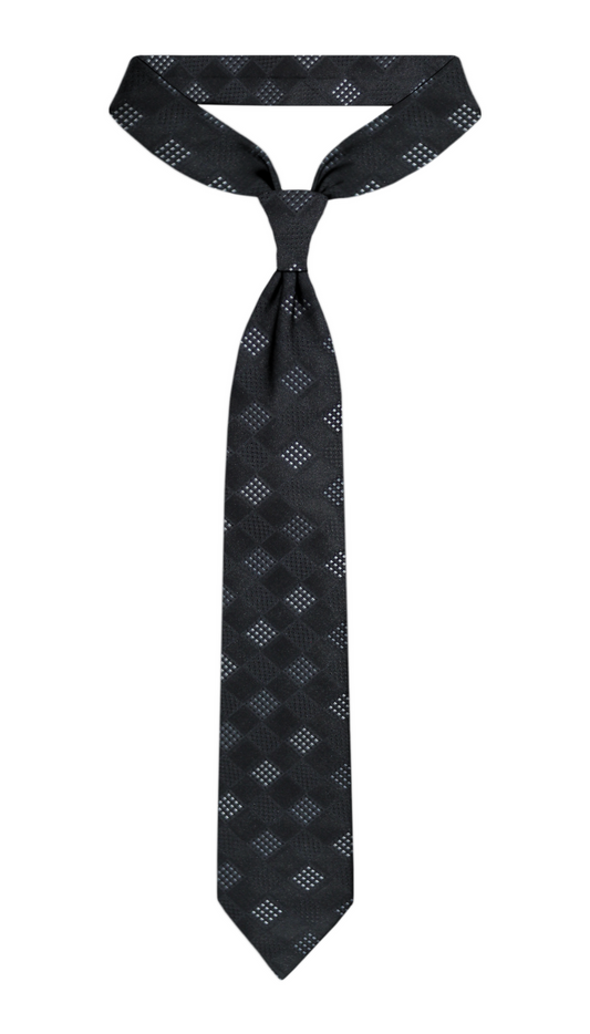 Luxury Black/Dark Gray Silk Tie