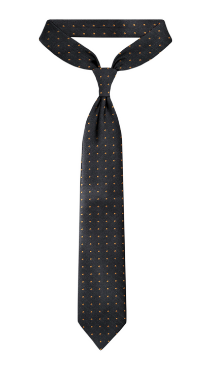 Luxury Black~Orange Jacquard Tie