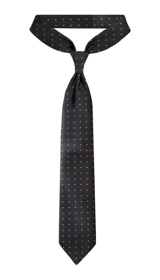 Luxury Black~Orange Jacquard Tie