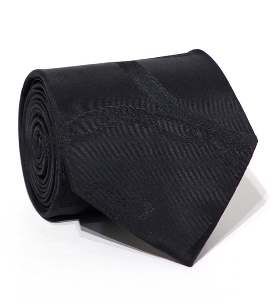 Luxury Black Pattern Silk Tie