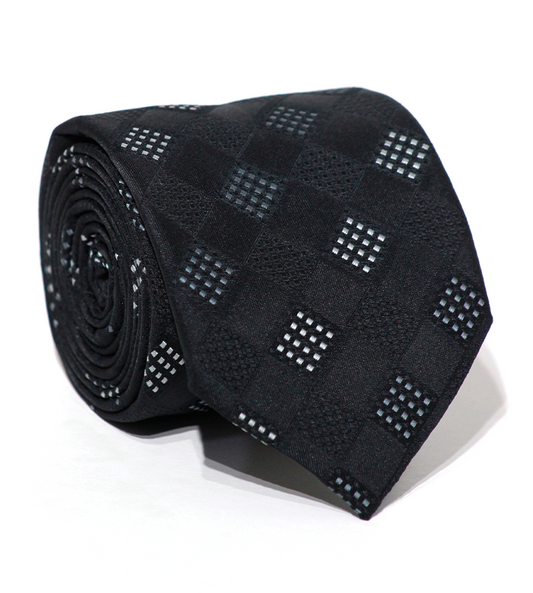 Luxury Black/Dark Gray Silk Tie