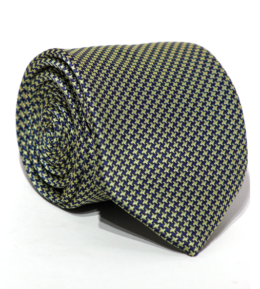 Luxury Dark Yellow/Blue Silk Tie