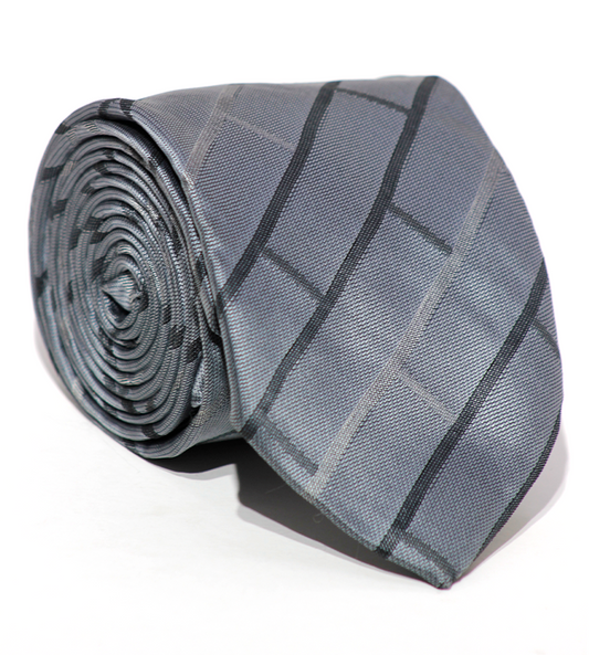 Luxury MIxed Silver/Gray Silk Tie