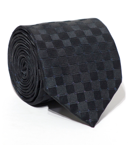 Luxury Black Pattern Silk Tie