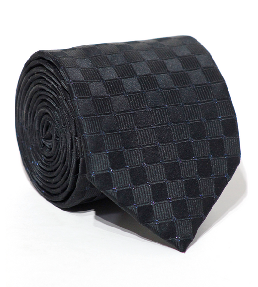 Luxury Black Pattern Silk Tie