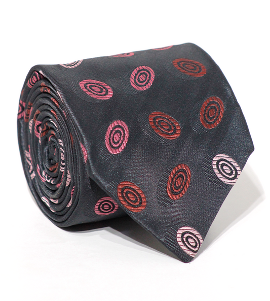 Luxury Dark Gray /Pink Silk Tie