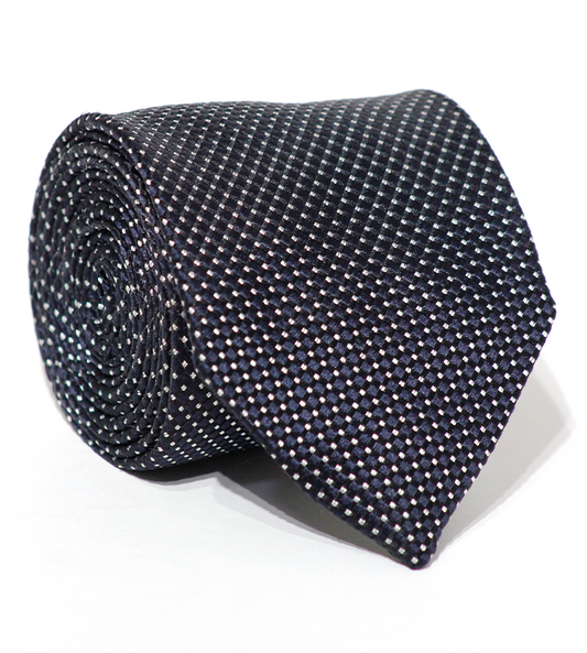 Luxury Navy/White Dots Silk Tie