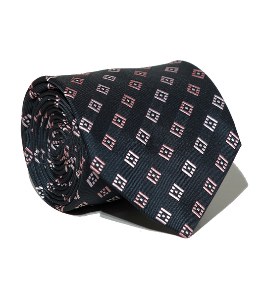 Luxury Dark Gray/Pink Silk Tie
