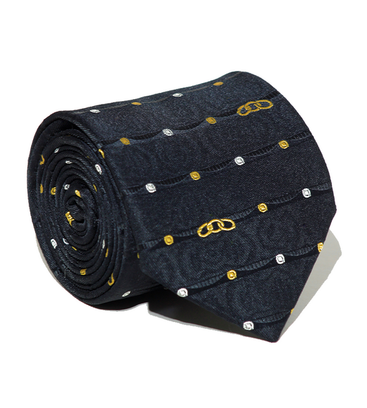 Luxury Black/Polka Dots Silk Tie