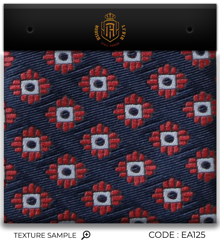 Luxury Navy Blue/Red Jacquard Tie