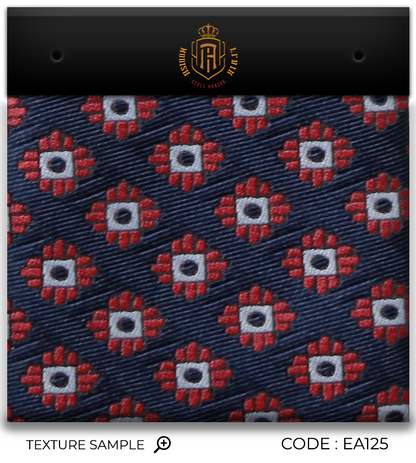 Luxury Navy Blue/Red Jacquard Tie