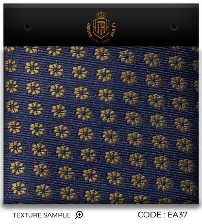 Luxury Navy Blue/Gold Jacquard Tie