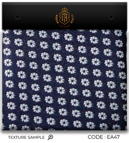 Luxury Navy Blue/White Jacquard Tie