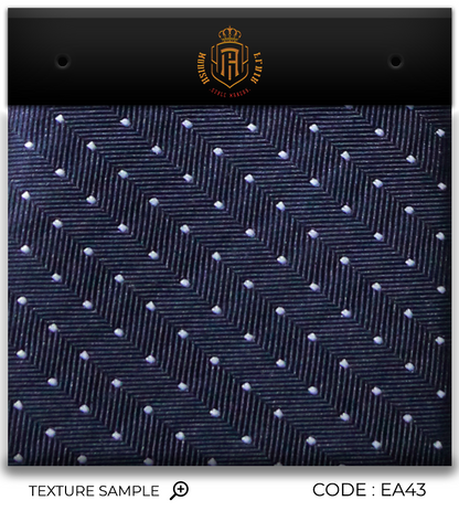 Luxury Navy Blue/White Jacquard Tie