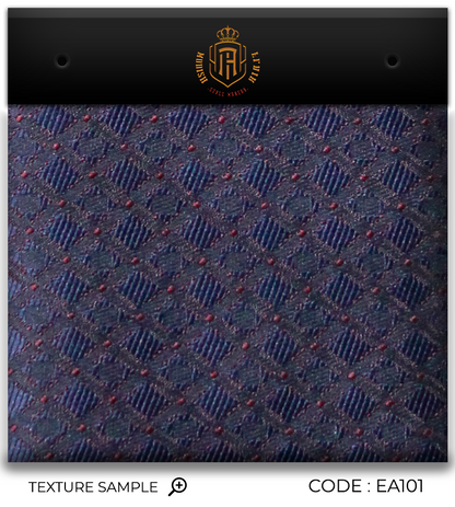 Luxury Navy Blue/Red Jacquard Tie