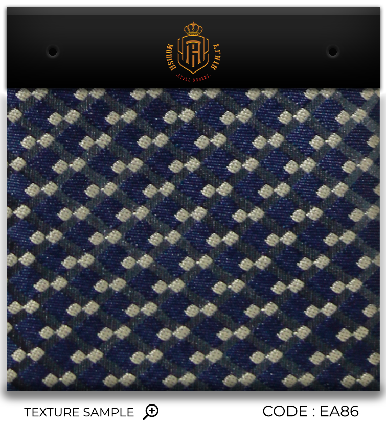 Luxury Navy Blue/Off White Jacquard Tie