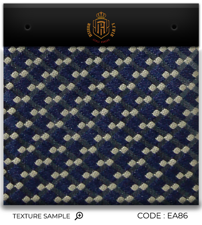 Luxury Navy Blue/Off White Jacquard Tie