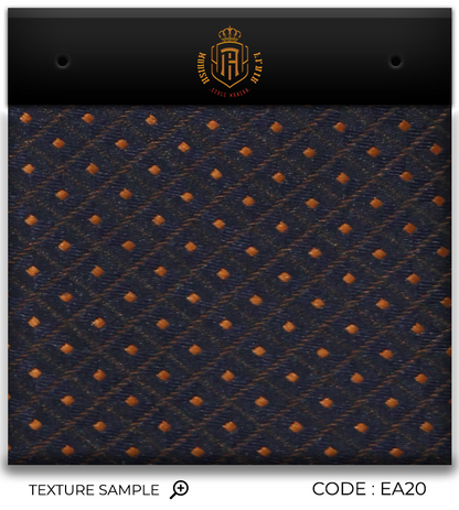 Luxury Navy Blue/Orange Jacquard Tie