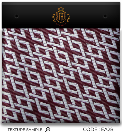 Luxury Maroon~White Jacquard Tie