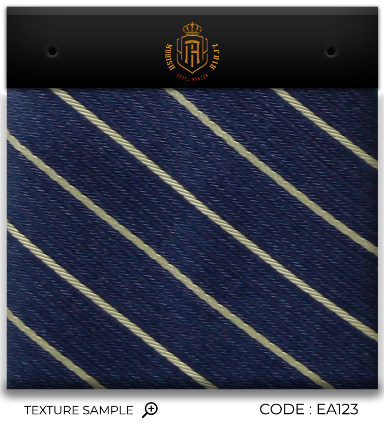 Luxury Navy Blue/Off White Jacquard Tie