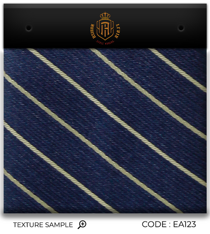 Luxury Navy Blue/Off White Jacquard Tie