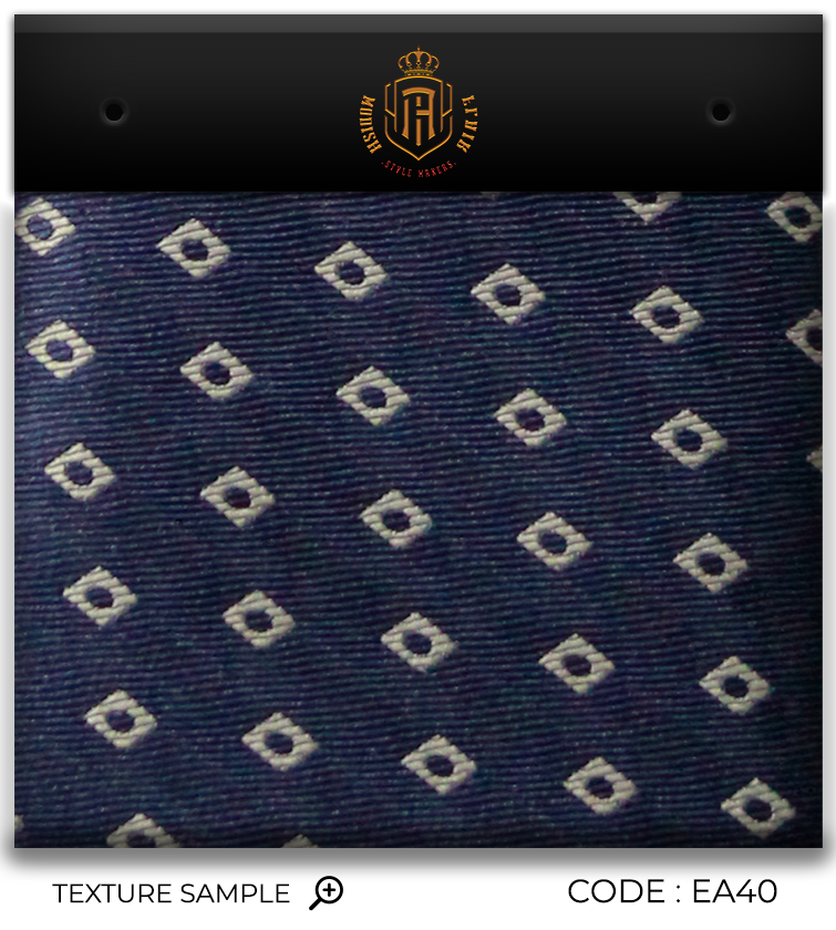 Luxury Navy Blue/Off White Jacquard Tie
