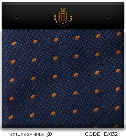 Luxury Navy Blue/Orange Jacquard Tie