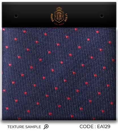 Luxury Navy Blue/Red Jacquard Tie