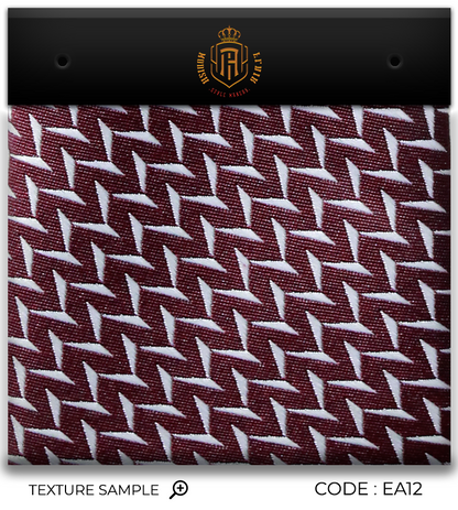 Luxury Maroon~White Jacquard Tie