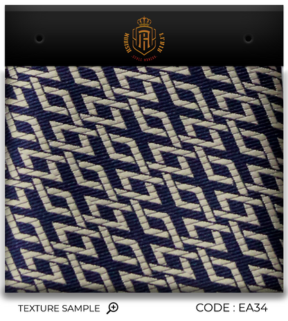 Cravate Jacquard Luxe Marine~Beige