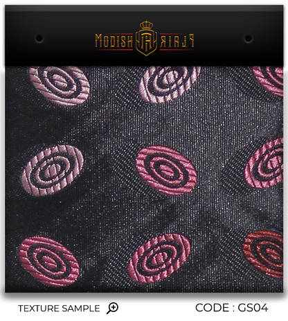 Luxury Dark Gray /Pink Silk Tie