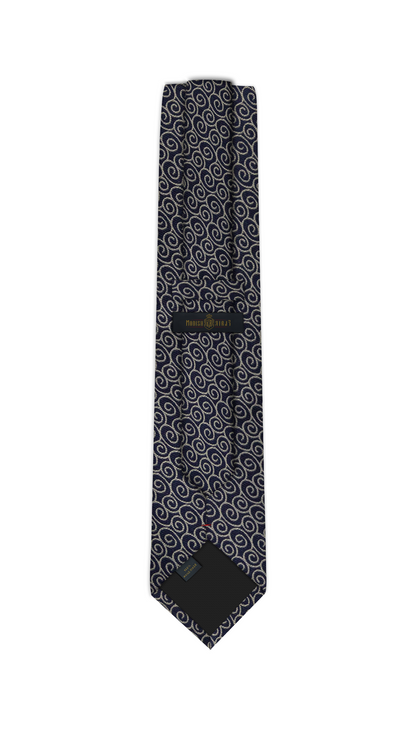 Luxury Navy~Beige Jacquard Tie
