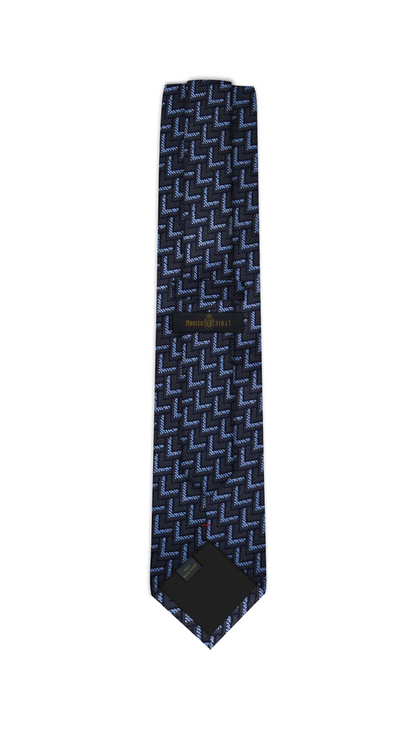Luxury Navy Blue Jacquard Tie