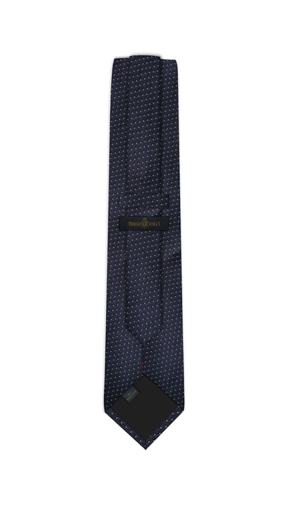Luxury Navy Blue/Off White Jacquard Tie