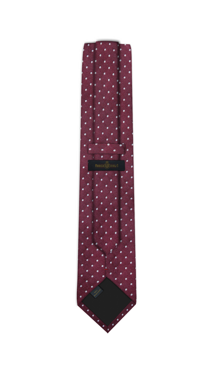 Luxury Maroon/White Dots Jacquard Tie