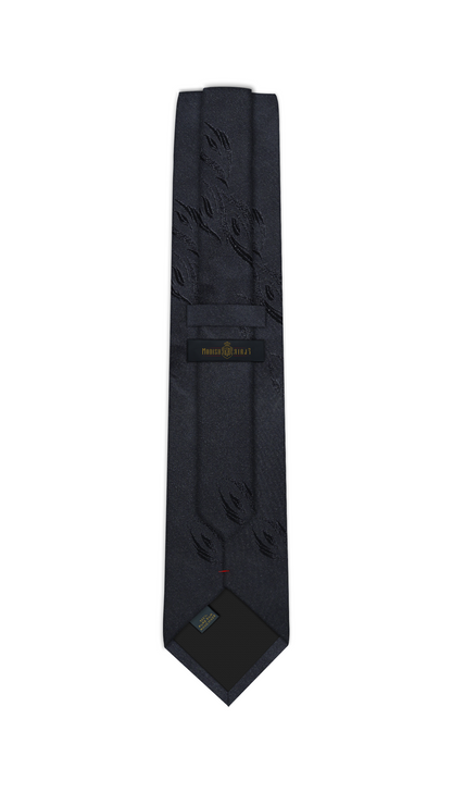 Luxury Black Pattern Silk Tie