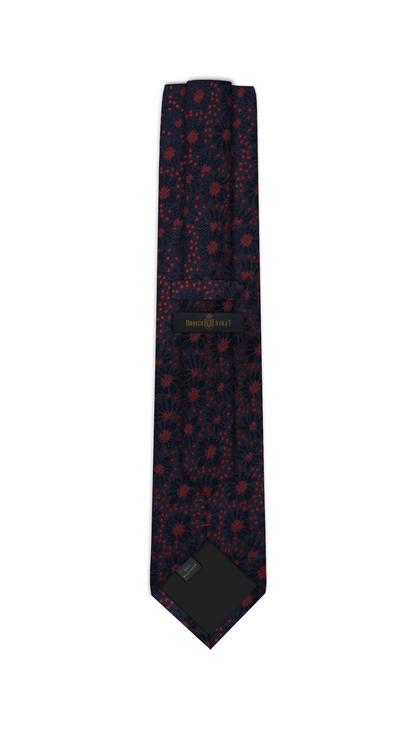 Luxury Navy Blue/Red Jacquard Tie