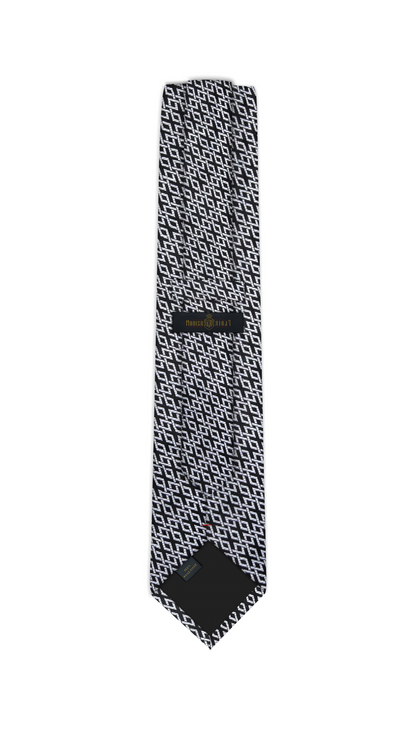 Luxury Black~White Jacquard Tie