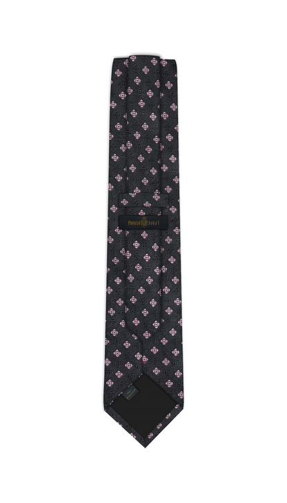 Luxury Black/Pink Jacquard Tie