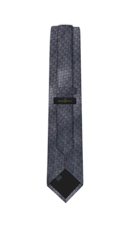 Luxury Gray/Red Dots Jacquard Tie