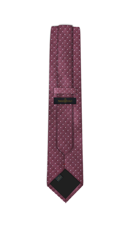Luxury Maroon/White dots Jacquard Tie