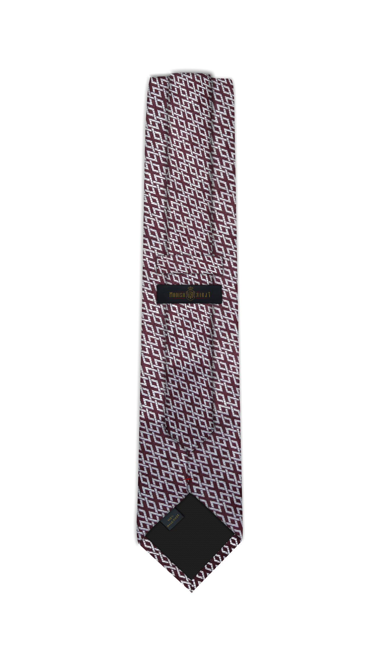 Luxury Maroon~White Jacquard Tie