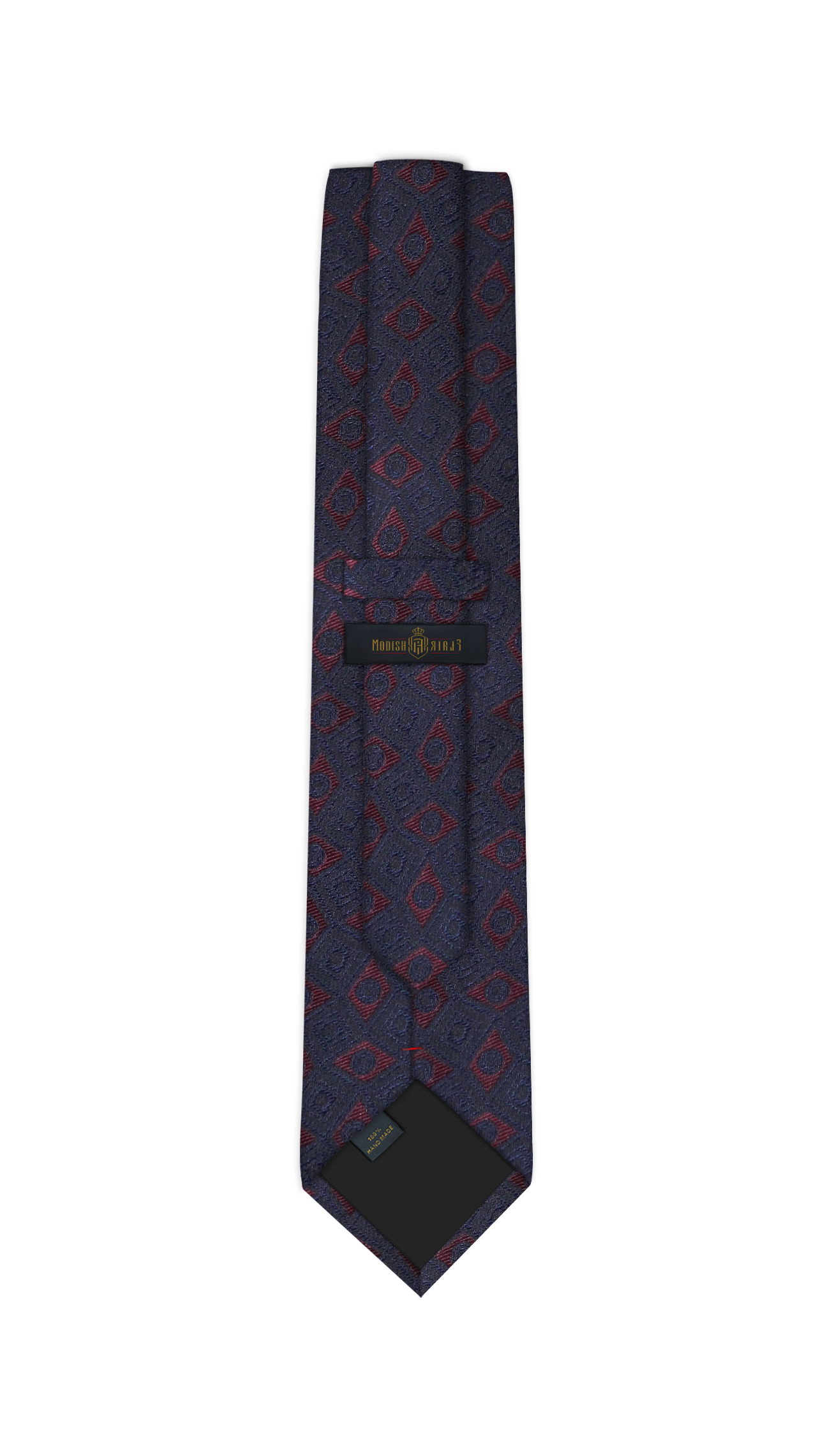 Luxury Navy~Red Jacquard Tie