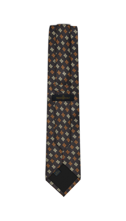 Luxury Brown/Orange/Beige Jacquard Tie