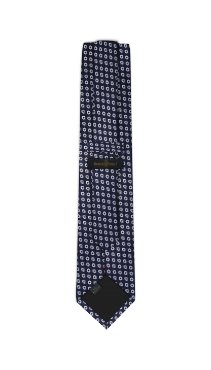 Luxury Navy Blue/White Jacquard Tie