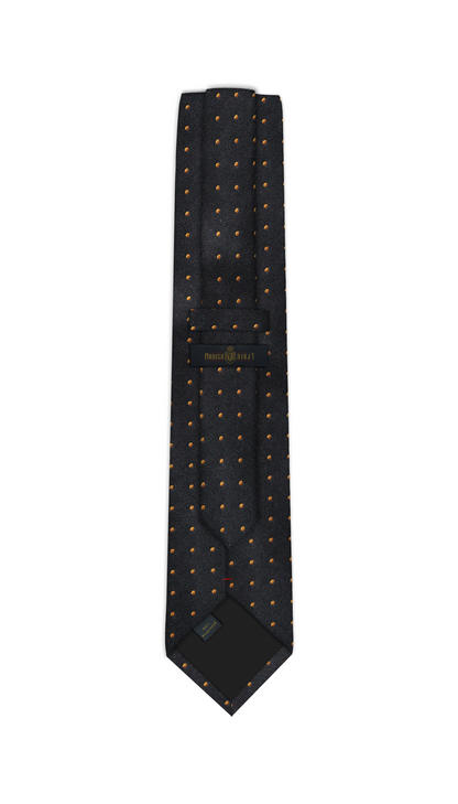 Luxury Black/Orange Dots Jacquard Tie