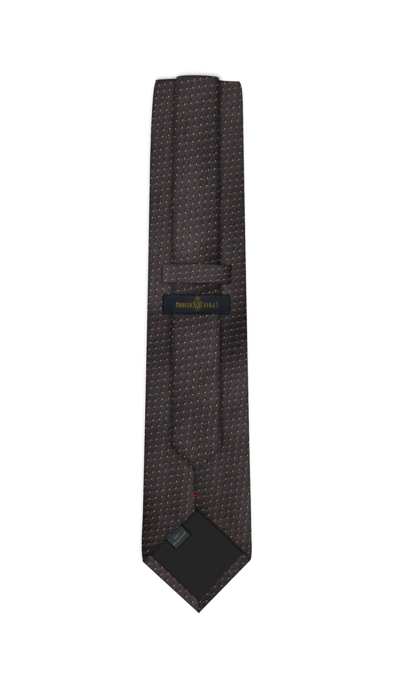 Luxury Dark Brown/Orange Dots Jacquard Tie