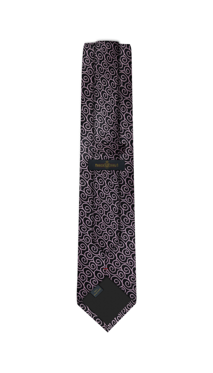 Luxury Black~Pink Jacquard Tie