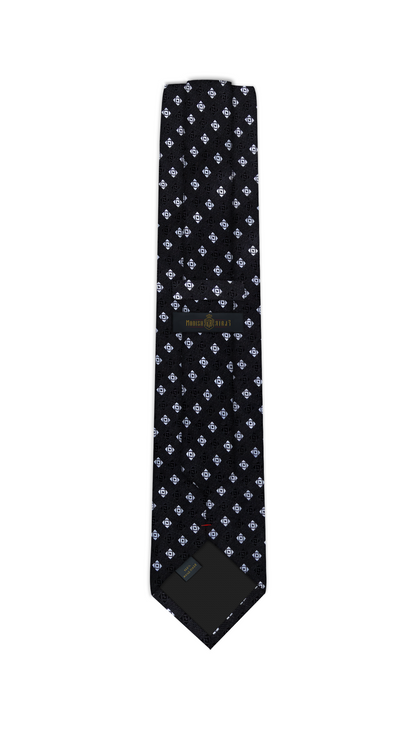 Luxury Black/White Jacquard Tie